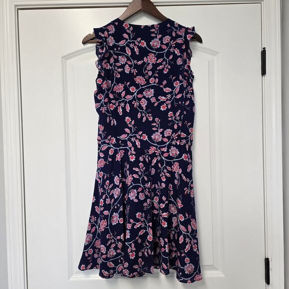 Rebecca Taylor Kyoto Silk Floral Women's Size 12 Navy Red Floral Print TV Show - Picture 6 of 9